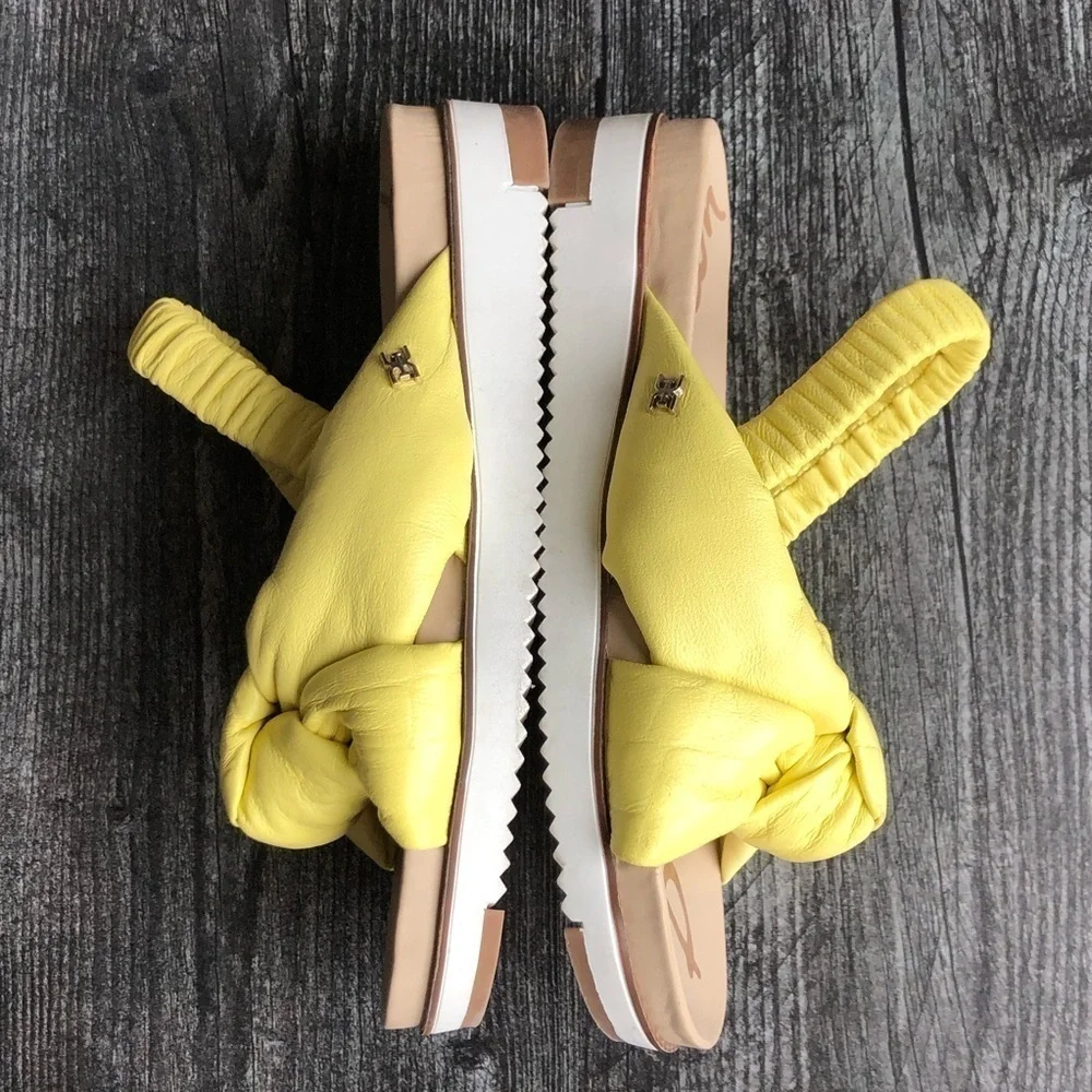 Sam Edelman Agatha Mini Yellow Knot Kids Sandals Size 13